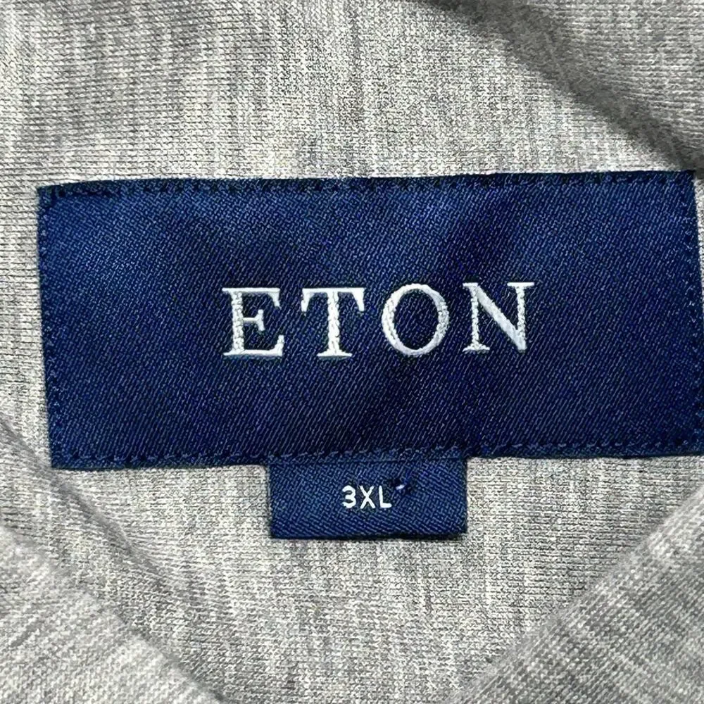 Eton Shirt Mens 3XL Gray Long Sleeve Button Up‎ Dress Casual Single Jersey NWT